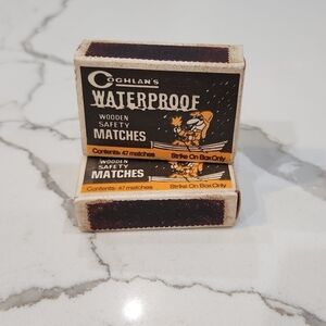 Vintage 2 Coghlan's Waterproof Safety Matches Boxes Made for Coghlan's